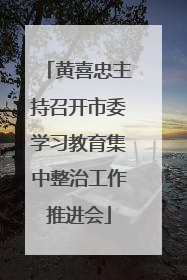 黄喜忠主持召开市委学习教育集中整治工作推进会